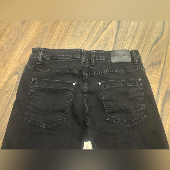 Steve's Jeans Men's Straight Leg Denim Black Jeans Mid Rise Size 32x32 - Picture 3 of 5